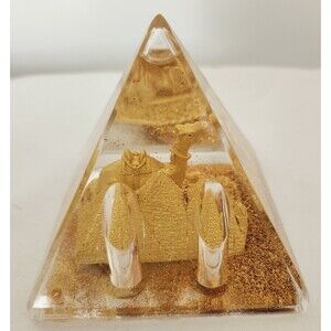 Water Sphere Sphinx & Pyramid Floating Sparkles or Pencil Holder 3x3”